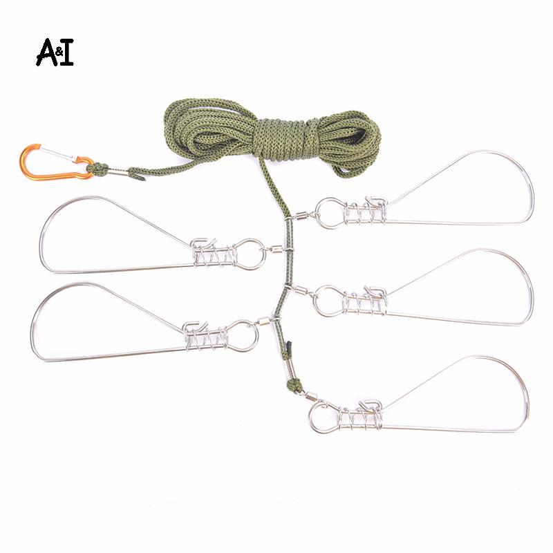 AI Fishing Lo Bule Fishing Snaps Chain Stringer With Float Live Fish Lo Belt VN