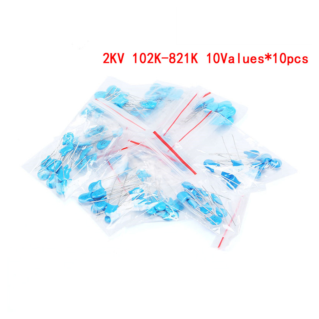 100 Cái / lốc 2KV tụ điện gốm cao áp Bộ phân loại 2KV 102K 221K 332K 471K 472K 561K 681K 821K Bộ tụ 
