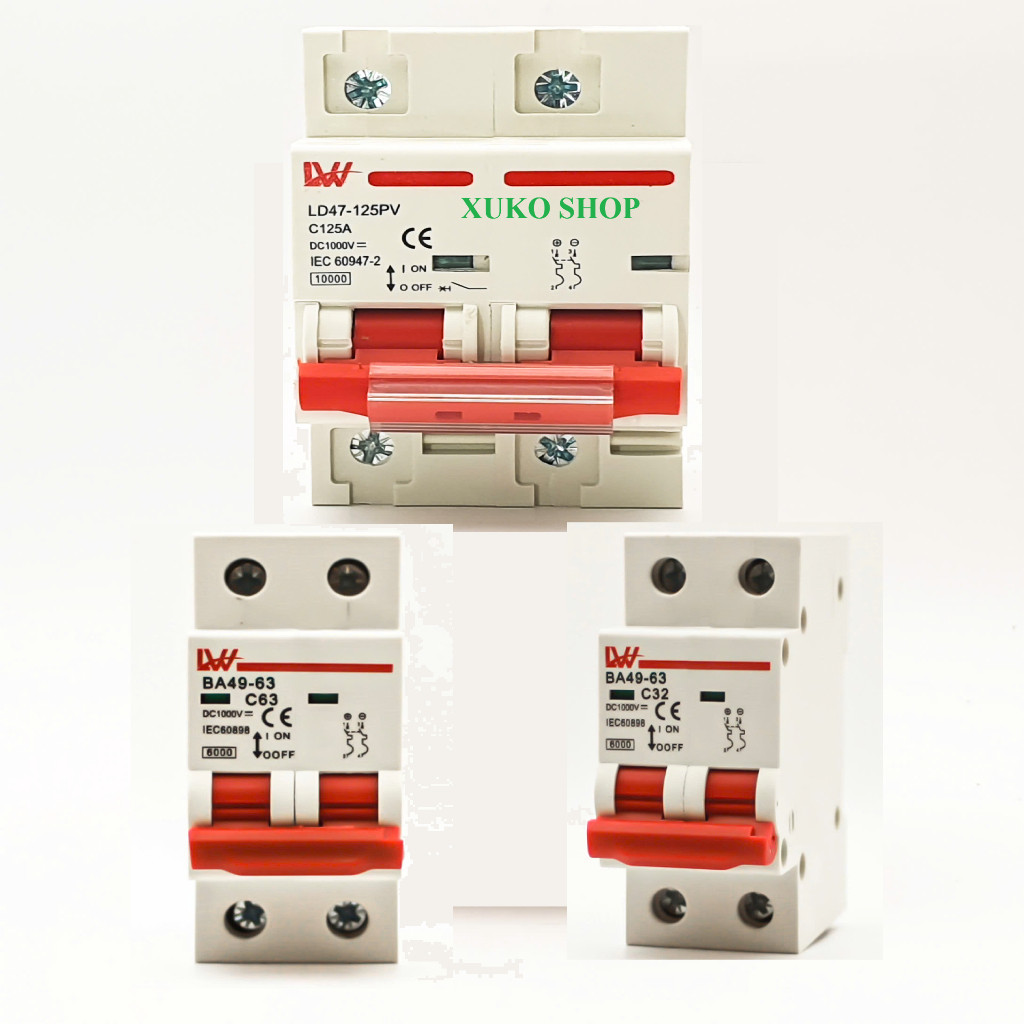 CB, Aptomat đóng ngắt DC 500V 32A,63A,125A LW chuyên dụng điện mặt trời