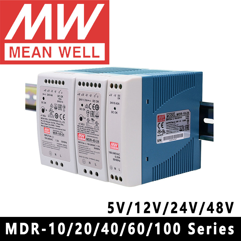Ban đầu Mean Well MDR-10 20 40 60 100 series DC 5V 12V 15V 24V 48V meanwell Đầu ra đơn Công nghiệp D