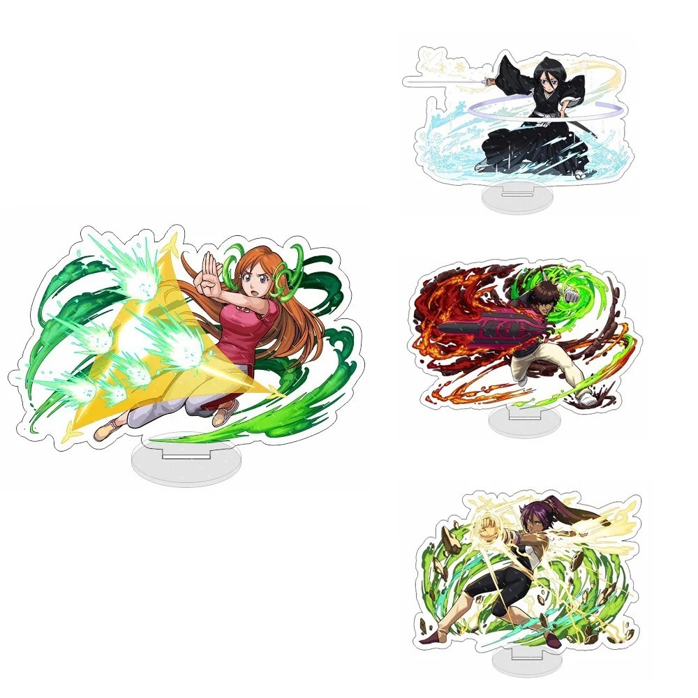 Mô hình Standee Anime Bleach nhân vật Kurosaki Ichigo Kuchiki Rukia Inoue Orihime Mica trang trí cực