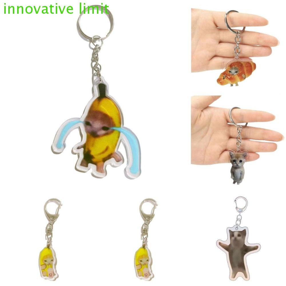 DYRUIZA Happy Banana Cat Móc khóa, Ba lô Banana Cat Charm Banana Cat Dây điện thoại di động, Điện th