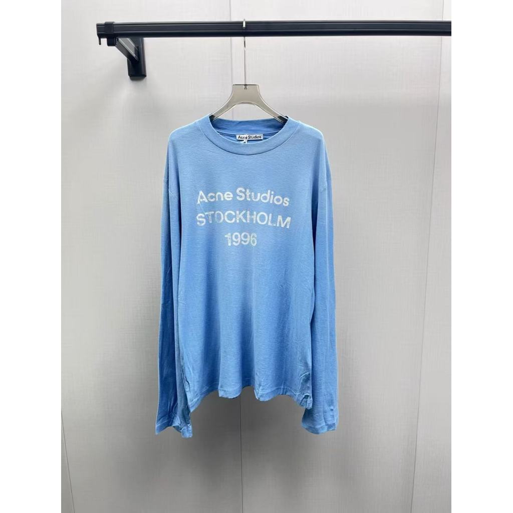 Acne studio 1996 Áo thun Cotton dài tay Slub