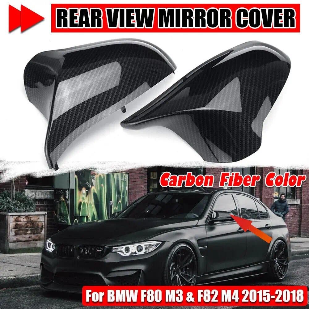 1 Cặp Carbon Nhìn Ô Tô Bên Gương Nắp Có Gương Chiếu Hậu Vỏ Cho Xe BMW F80 M3 F82 M4 M2 2015 2016 201