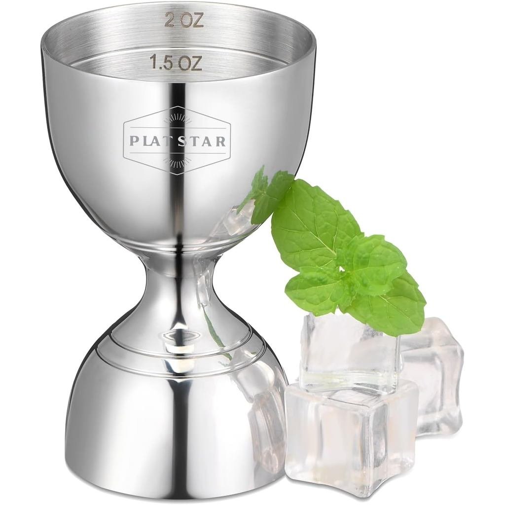 Cocktail Đo Jigger, Shot Measure Double Jigger với các phép đo bên trong, Bar Jigger Rượu Đo, Bell J