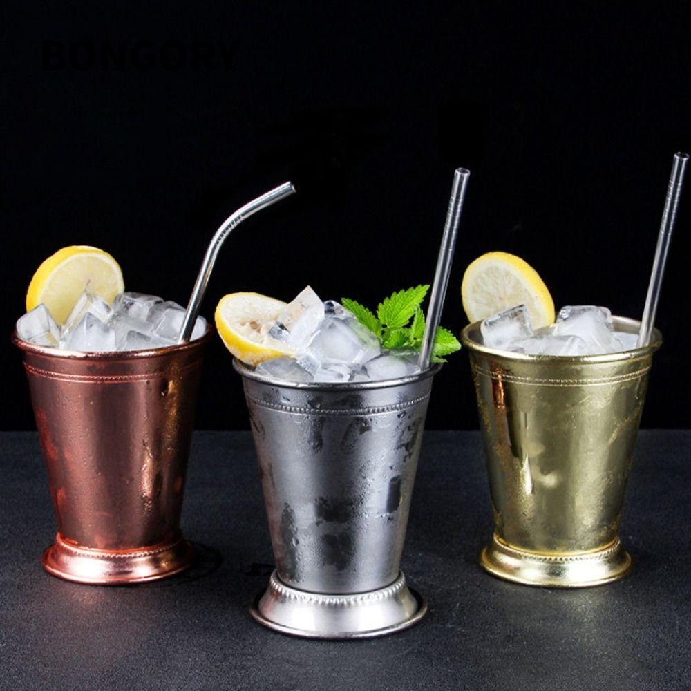 Cốc Julep cán bạc hà BONGORY, Cốc cocktail vàng bằng thép không gỉ, Kính cocktail Mojito bạc 350ml N