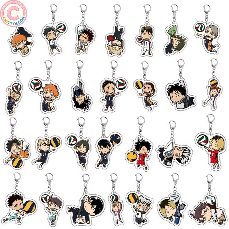 Móc khoá Anime Haikyuu Acrylic Hinata Shoyo Tobio Kageyama Daichi Sawamura mica acrylic xinh xắn dễ 
