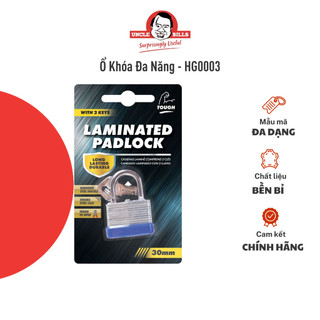 Ổ khóa đa năng uncle bills cao cấp dát thép bền bỉ không gỉ kích cỡ 3cm - hg0003