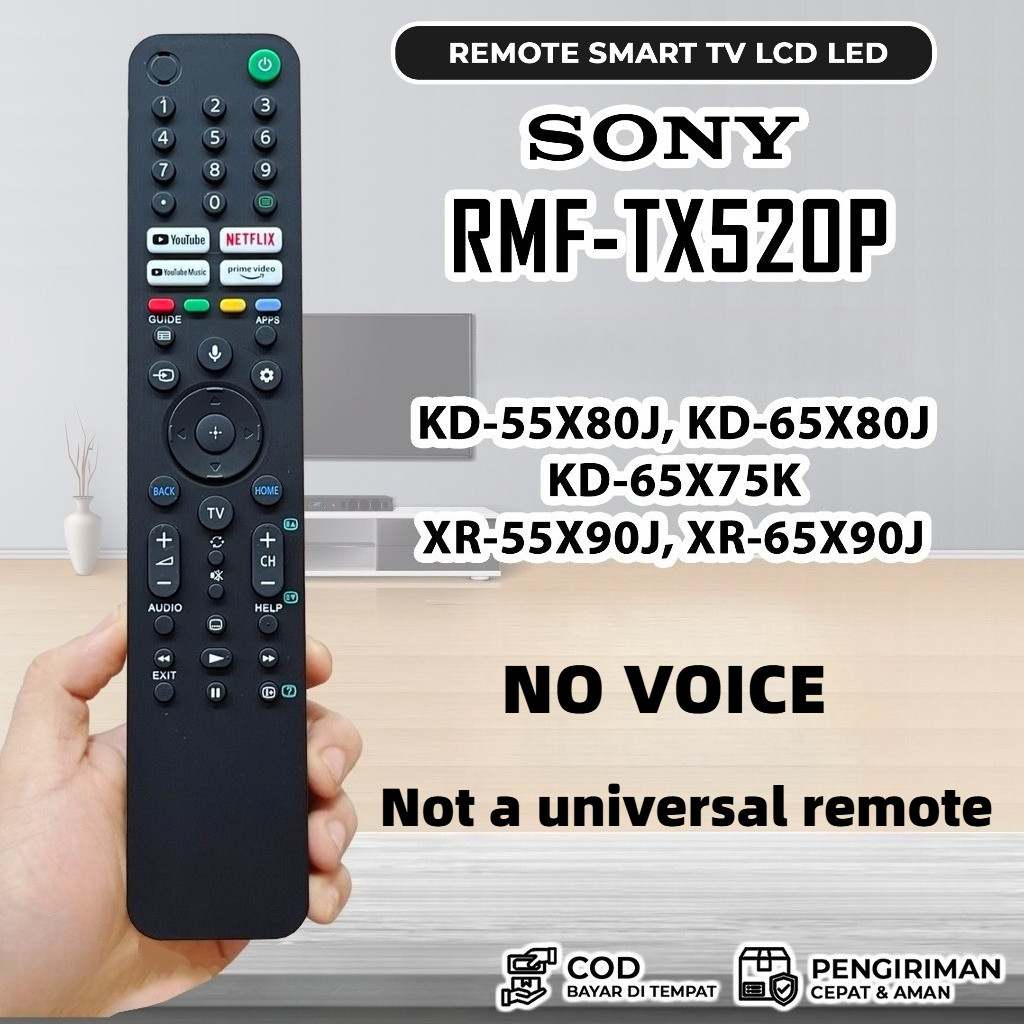 No Voice Remote sony RMF-TX520P Smart Google TV XR-55X90J XR-65X90J KD-65X80J KD-65X75K