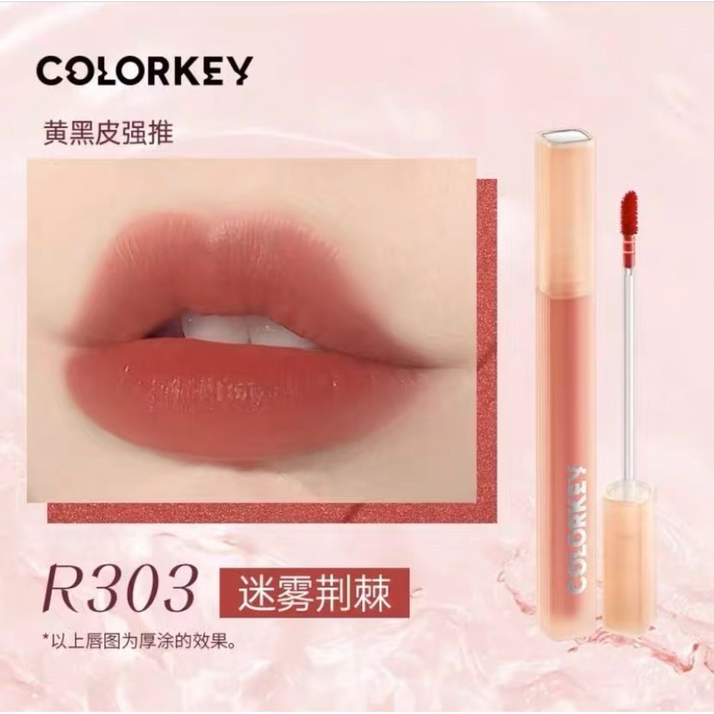 Colorkey Colorkey Water Mist Lip Gloss R303 Dưỡng Ẩm Chống Dính R300 Son Bóng Son Bóng P316 Matte