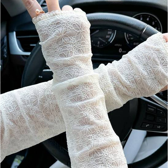 Lace Sun Protection Oversleeve UV Protection Thin Ice Sleeve Length Arm Protection Sleeve Sweet All-