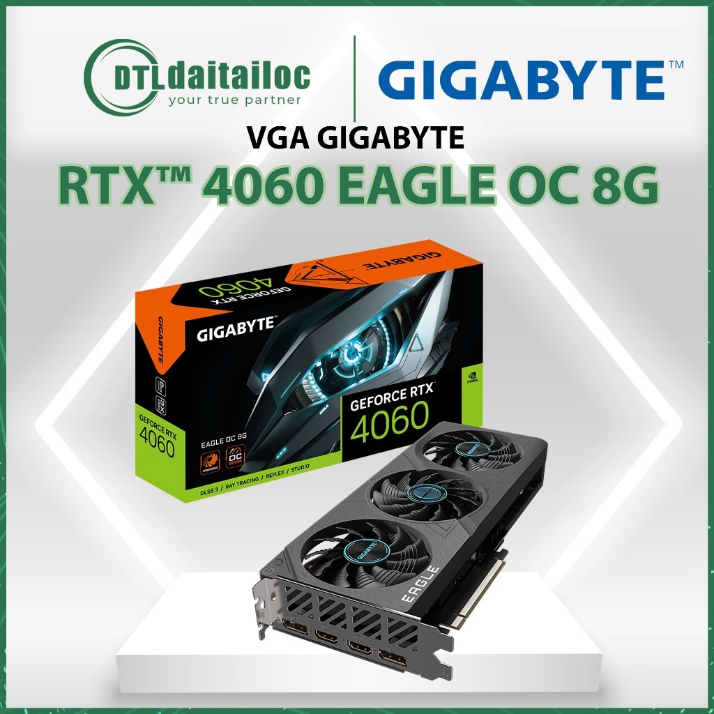 Card Màn Hình VGA GIGABYTE  GeForce RTX™ 4060 EAGLE OC 8G - Hàng Chính Hãng