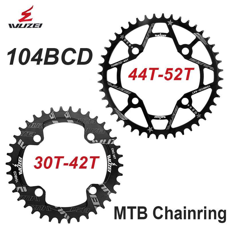 Wuzei 104BCD MTB Xích Nẹp Rộng 104 BCD Vương Miện Xe Đạp Leo Núi Bánh Xích 30 32 34 36 38 40T Xe Đạp