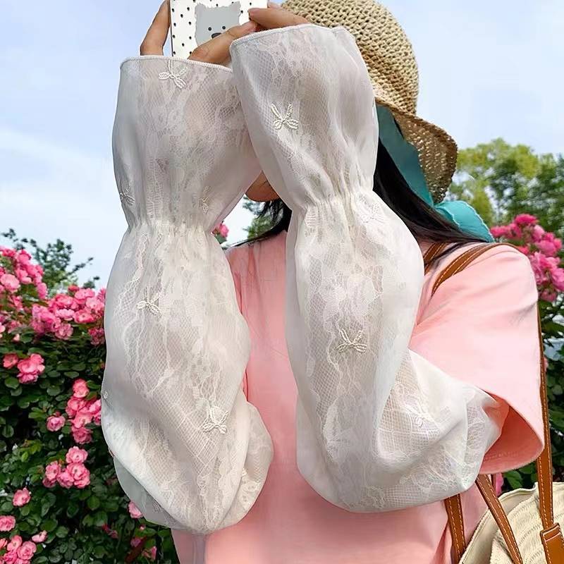 Summer Loose Lace Sun Protection Oversleeve Long Ice Sleeve Driving Sunshade Arm Protection Sleeve P
