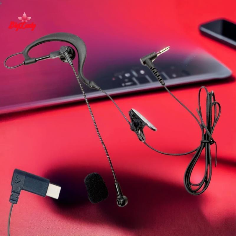 SHNGki 1 Cái Tai Treo Loại Trọng Tài Tai Nghe 3.5mm / Type-C Giao Diện Cho V6 Pro + Mũ Bảo Hiểm Xe M