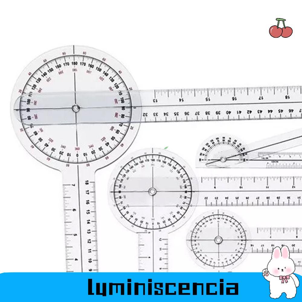 LUMINISCENCIA 6 chiếc 360° Bộ Goniometer, Bộ thước đo độ bền trong suốt bằng vật liệu PVC, Bộ thước 