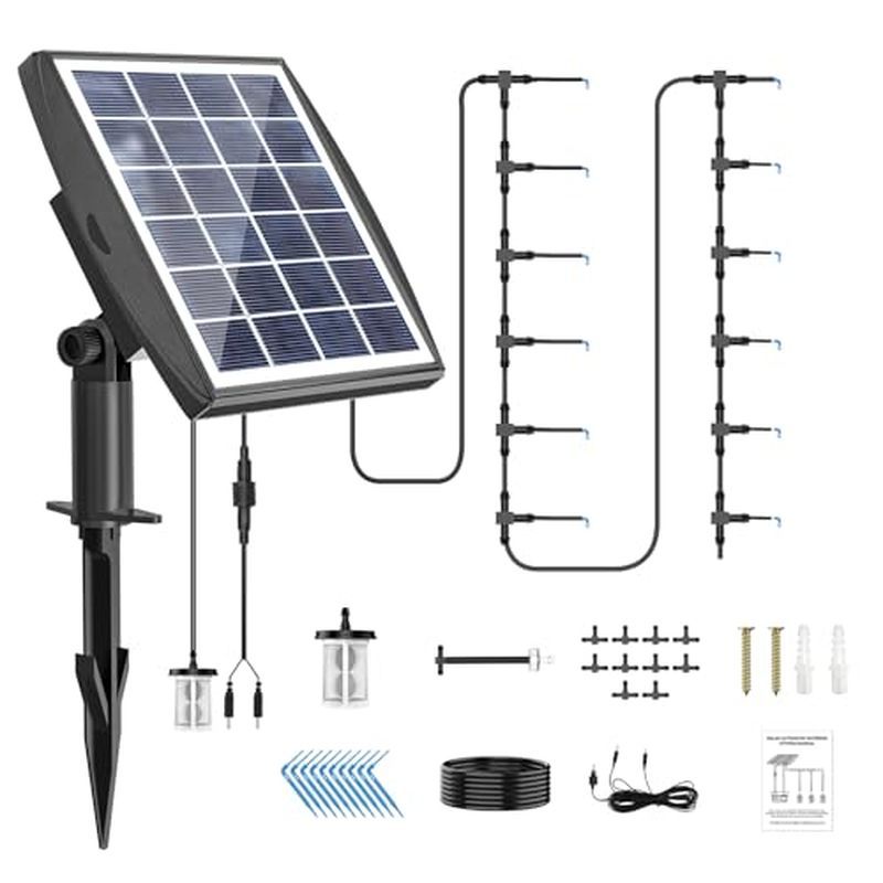 Solar Automatic Drip Irrigation Kit System, JIYANG Solar Powered Auto Easy DIY Watering Device Suppo