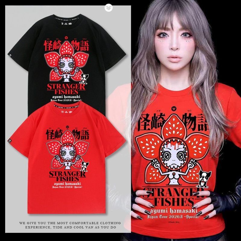 Ayumi Hamasaki ayumi Buổi Hòa Nhạc Tour Quái Vật Quạt Cổ Vũ Áo Thun Cotton Nguyên Chất Tay Ngắn 5.11