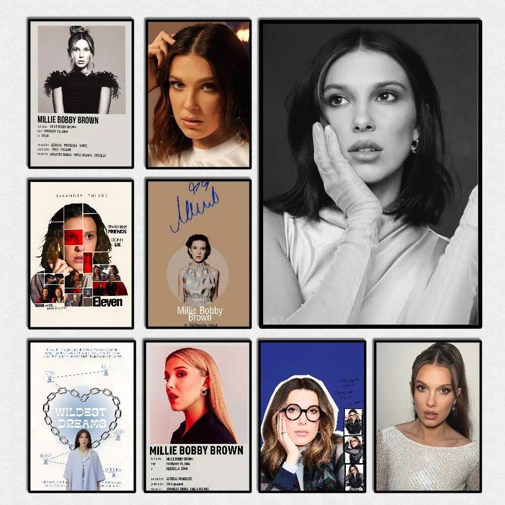 Tranh in nghệ thuật M-Millie Bobby Brown, trang trí nhà cửa, phòng ngủ, phòng khách, quà tặng