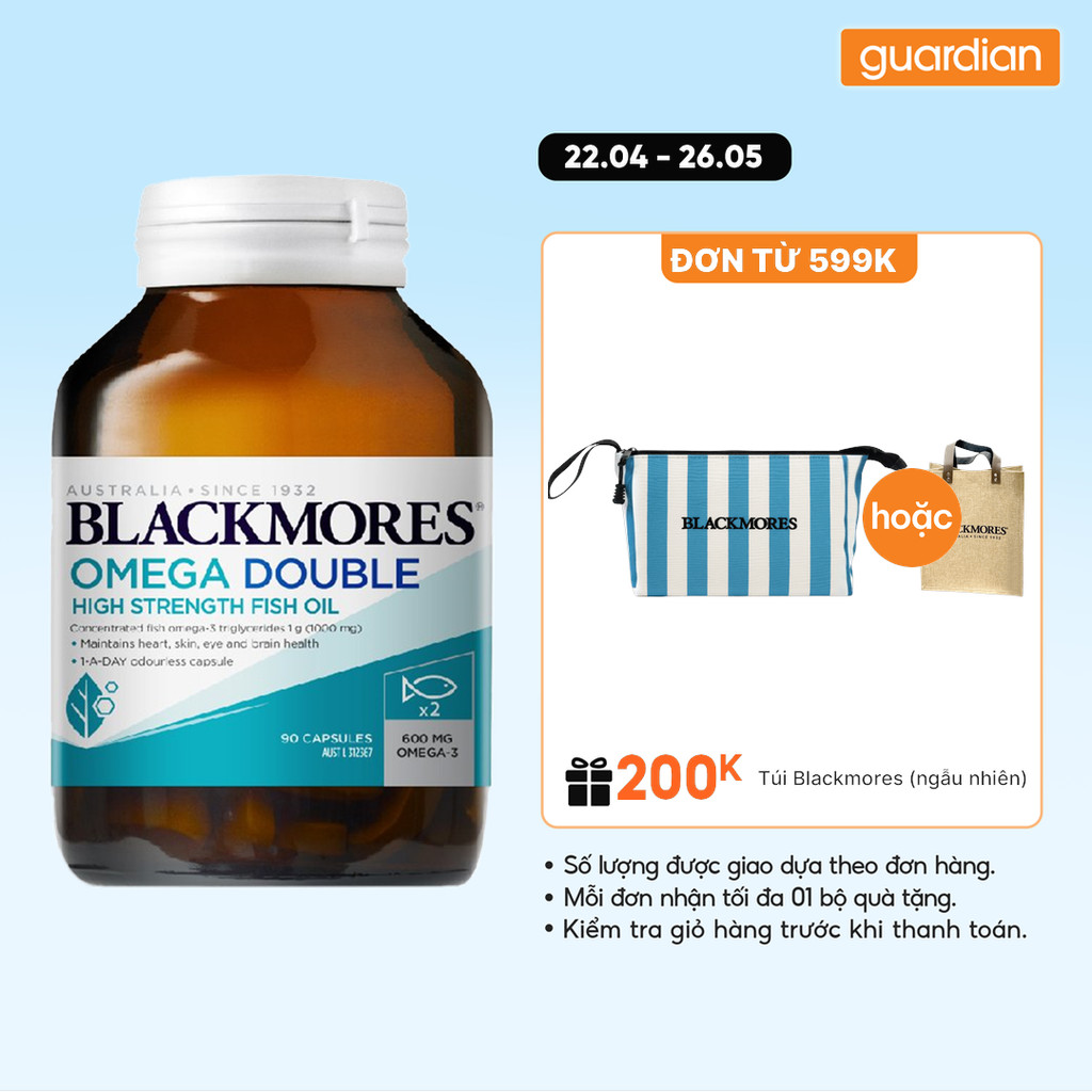 Viên Uống Hỗ Trợ Tim Mạch Blackmores Omega Double High Strength Fish Oil 90 Viên