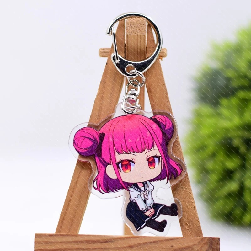 Móc khóa anime Rock is a Ladys Modesty mica trong suốt Ojou-sama wa Rock wo Kanaderu chibi trang trí
