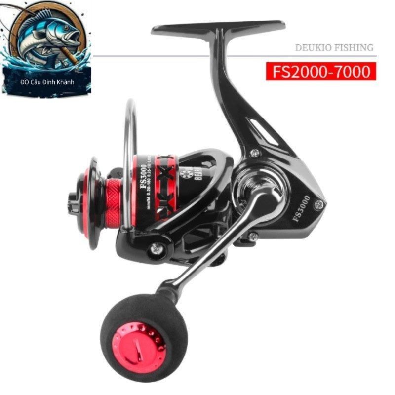 Máy câu cá kim loại DEUKIO FS1000-7000 dùng câu lure câu lăng xê mã FS
