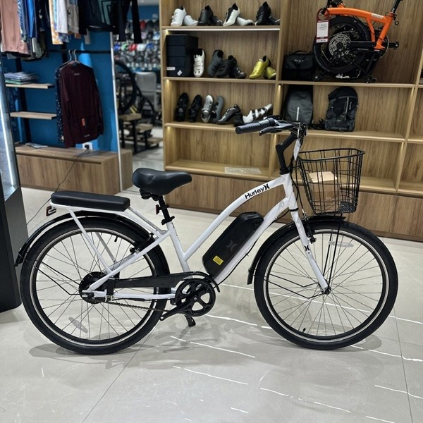 Xe đạp trợ lực HURLEY LAYBACK USA mẫu NỮ 500W liền baga CÓ ĐÈN