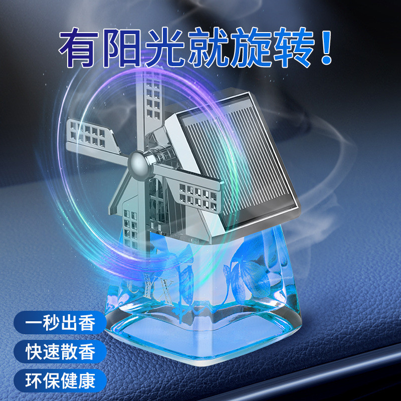 【Ready Stock】 New Car Perfume Holder Solar Aromatherapy Rotating Perfume Car Interior Decoration Hig