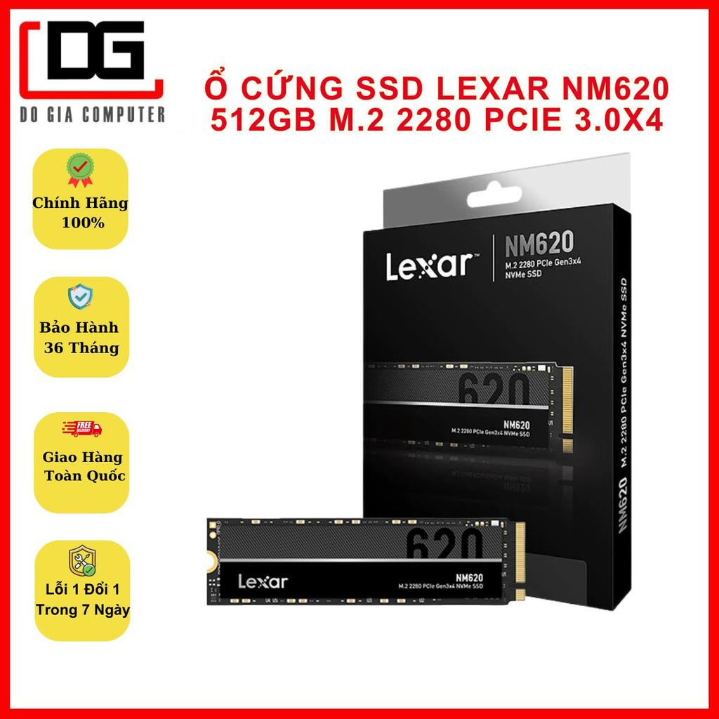 Ổ cứng SSD Lexar NM620 M.2 2280 Gen3x4 NVMe 265Gb/ 512GB, Tốc độ đọc 3500Mb/s, Bảo hành chính hãng 3
