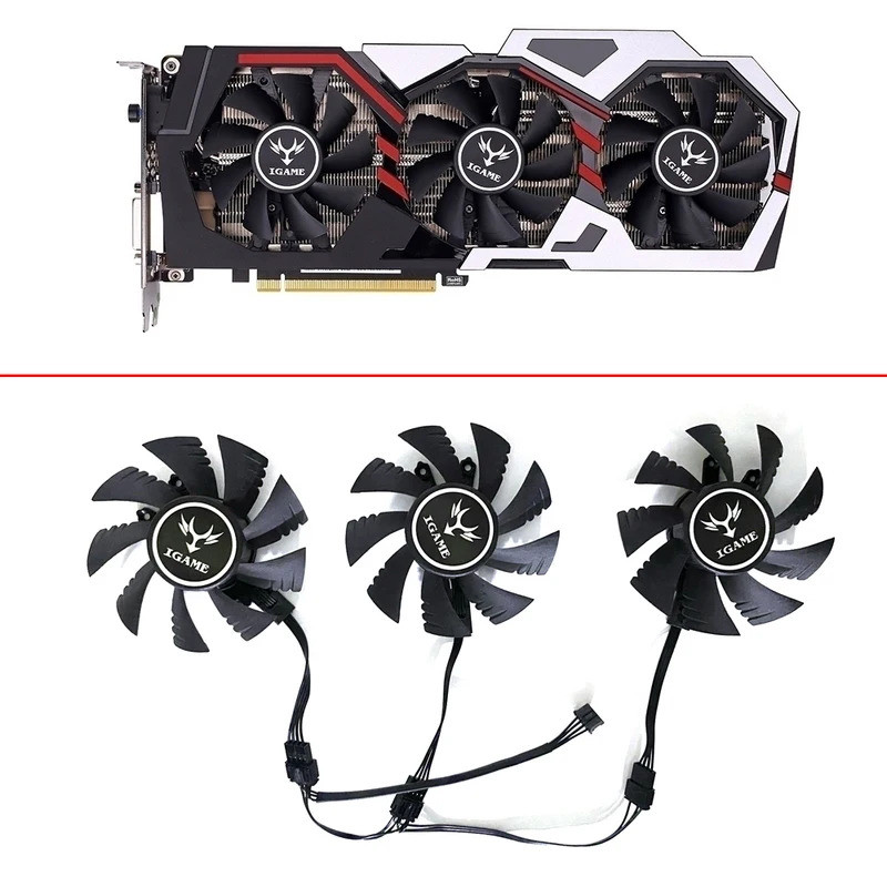 MỚI 3 75MM 4PIN iGame GTX 1070Ti GTX1080 GTX1060 GTX1050 GPU FAN Cho COLOFUL iGame GTX 1080 GTX 1070