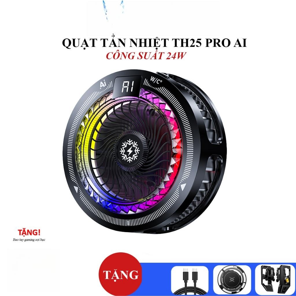 Sò Lanh Kiri TH25 Pro AI 24w - Quạt làm mát điện thoại, Tốc độ gió có thể điều chỉnh, công suất tối đa 24w - Bảo hành 1 trong 1 | BigBuy360 - bigbuy360.vn