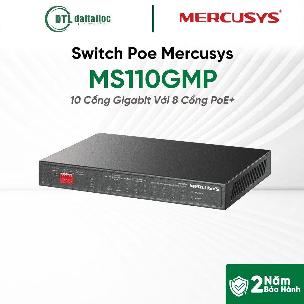 Switch PoE Mercusys 10P MS110GMP | Chính Hãng | Bảo Hành 24 Tháng