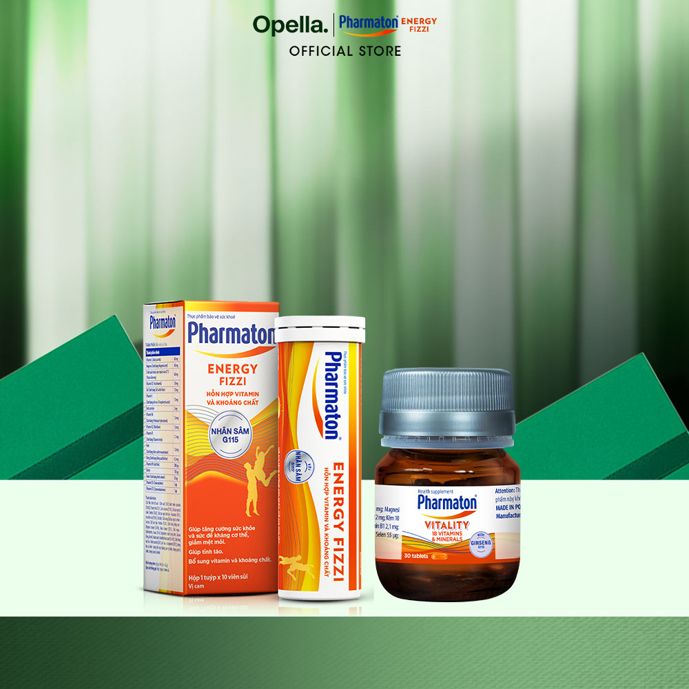 Bộ 1 Thực Phẩm Bảo Vệ Sức Khỏe Pharmaton Vitality 30 Viên/Lọ + 1 Thực phẩm bảo vệ sức khỏe Pharmaton