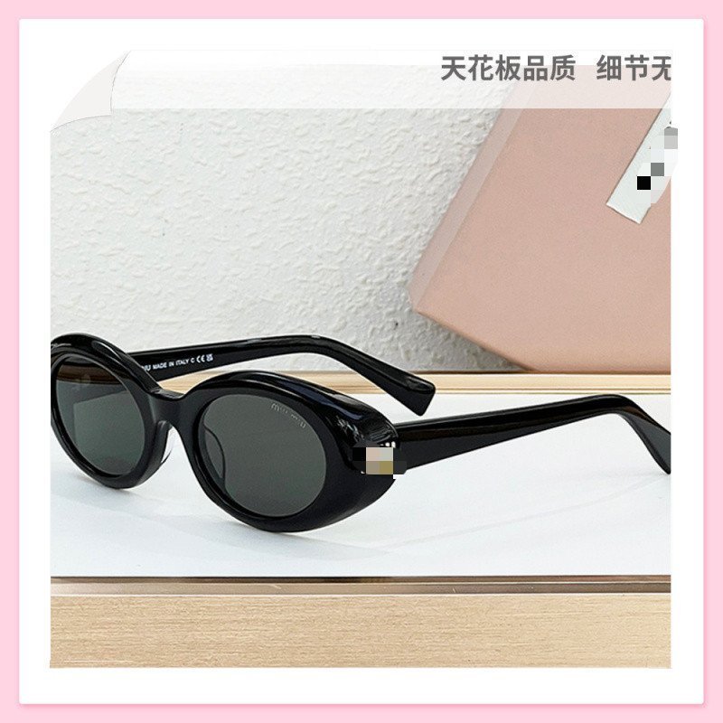 Kính râm chụp ảnh đường phố cao cấp Phong cách Hàn Quốc Hình bầu dục Acetate Kính râm phân cực cạnh 