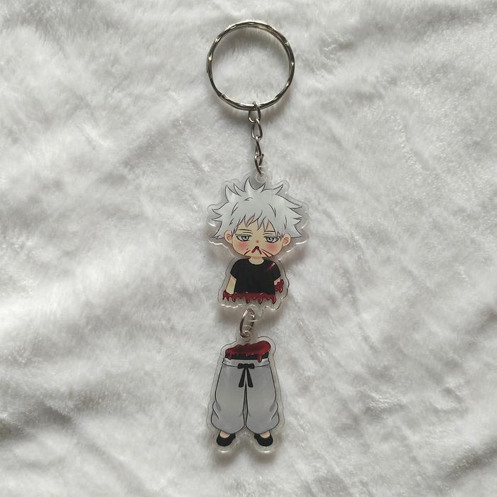 Keychain akrilik gojo satoru - gantungan kunci gojo buntung - gojo