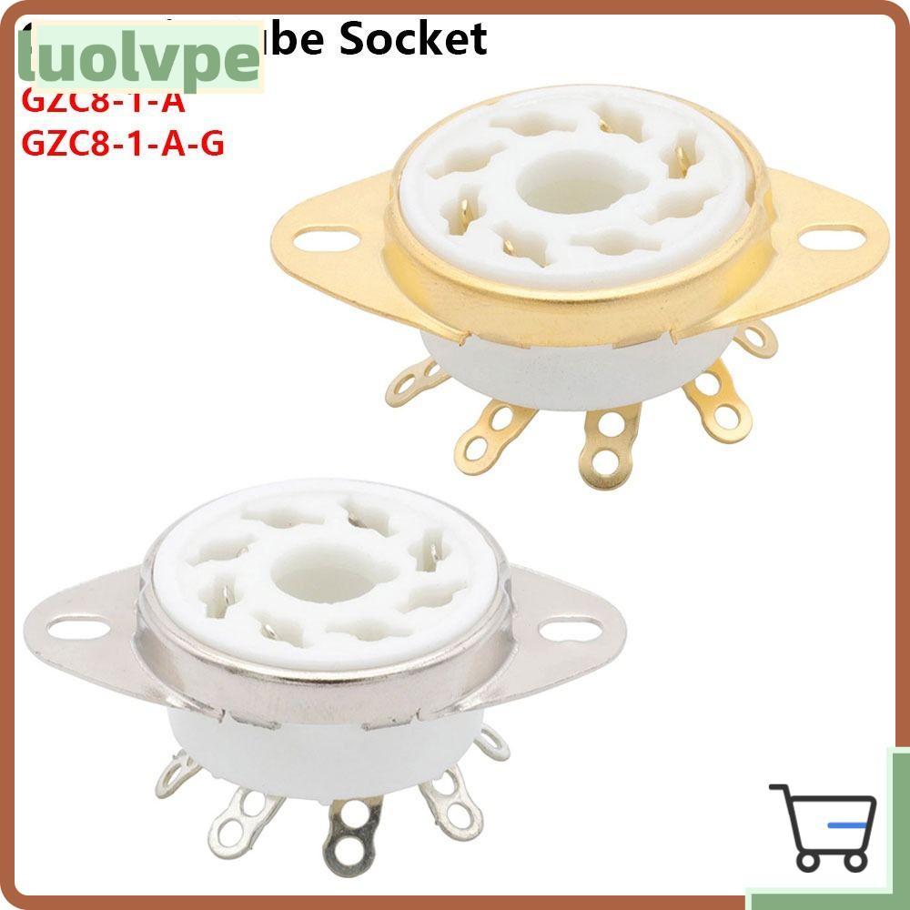 LUOLVUO 1 Đế Van, PCB Mount 8Pin K8A Ổ Cắm Ống Gốm, Octal Tin-Plated DIY GZC8-1-A GZC8-1-A-G Cho EL3