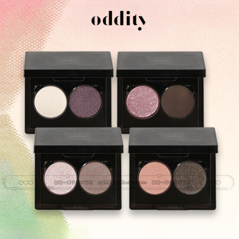 ODDITY Phấn Mắt Phấn Mắt Hai Màu Xanh Lam Hồng Lung Linh Lấp Lánh Lung Linh Satin Nhẹ Màu Sâm Panh
