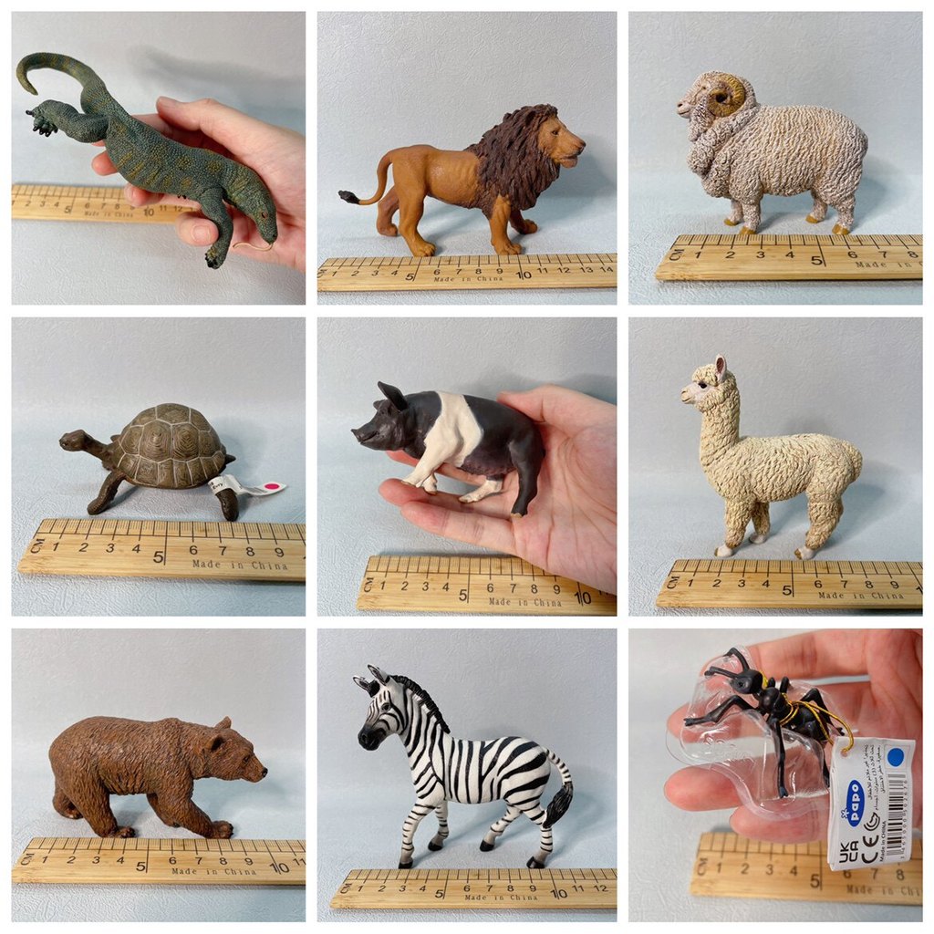 P PAPO Mô Phỏng Mô Hình Động Vật Trẻ Em Nhận Thức Giáo Dục Sớm Đồ Chơi Alpaca Sư Tử Iguana Orangutan