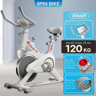 [ BG ]-(Đọc Kỹ Nội Dung)Xe đạp tập thể dục tại nhà Elite 01 - 03, kèm giá đỡ - đồng hồ đo nhịp tim