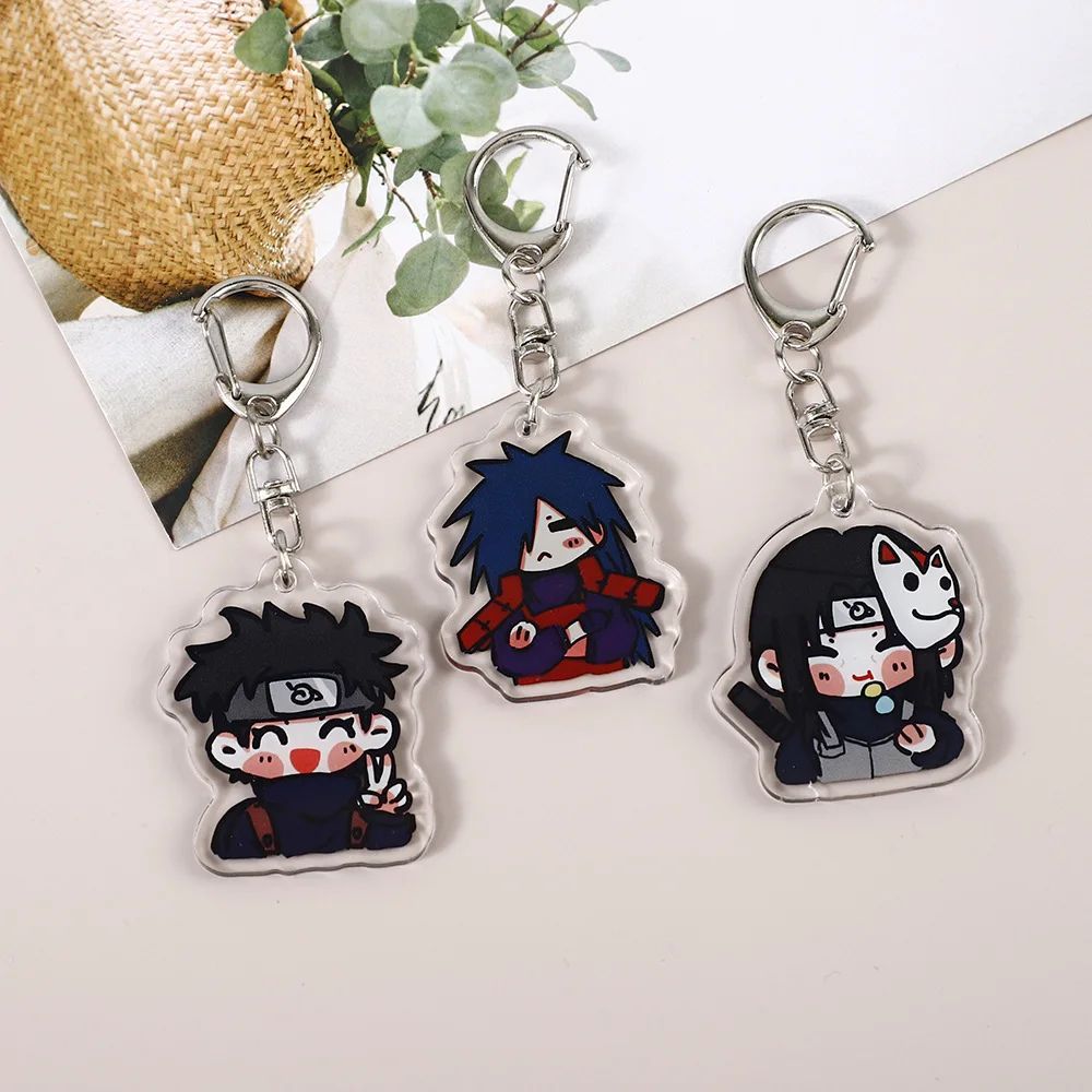 Móc khoá Anime Naruto Uchiha Itachi Shisui Hyga Neji Nara Shikamaru phụ kiện balo túi xách chất liệu