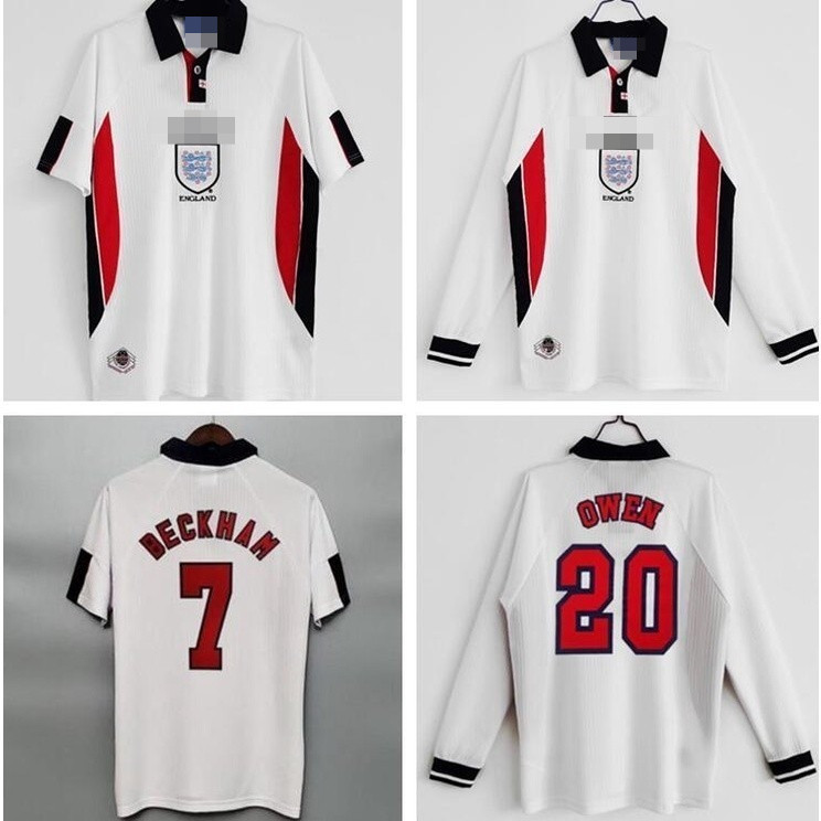 Áo Retro Jersey Tay Dài Phong Cách Beckham Thiết Kế Năm 1998