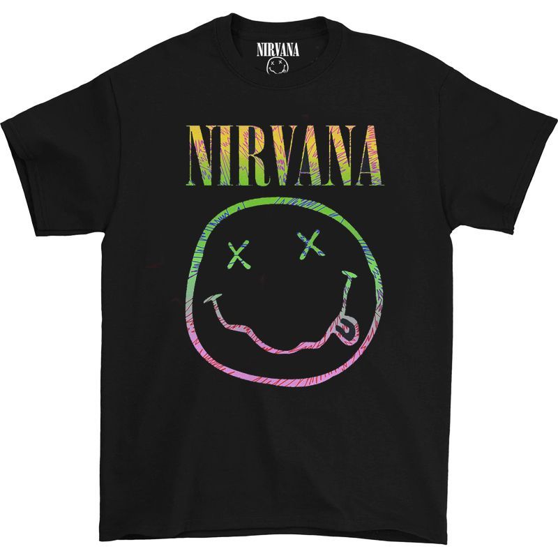 ZARB's Nirvana Nirvana Band Rock kurt cobain Cottecoban t-shirt ngắn tay áo nam và nữ Smiley 5467457