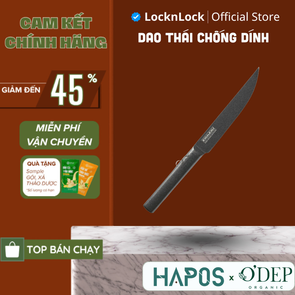 Dao thái chống dính LocknLock Santoku, Chef ,Paring ,Bread Knife đúc nguyên khối CKK311 CKK312 CKK31