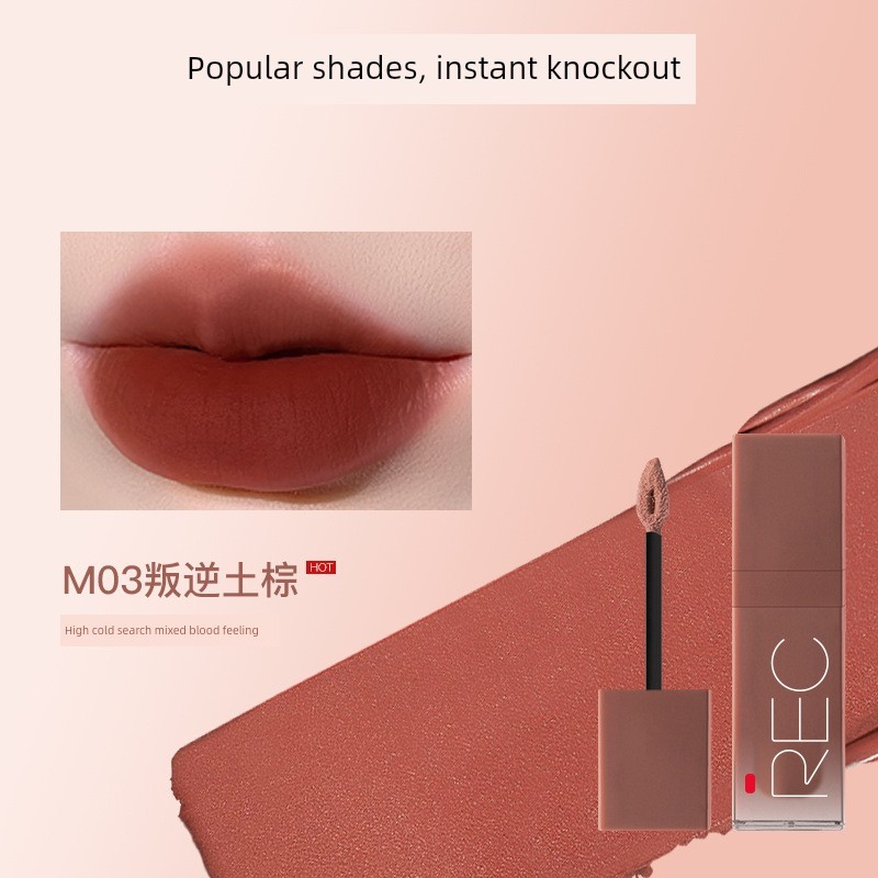 son mezzy son lì không trôi chính hãng R REC REC Soft Mist Lipstick Matte Không Dễ Dính Cup Lip Crea