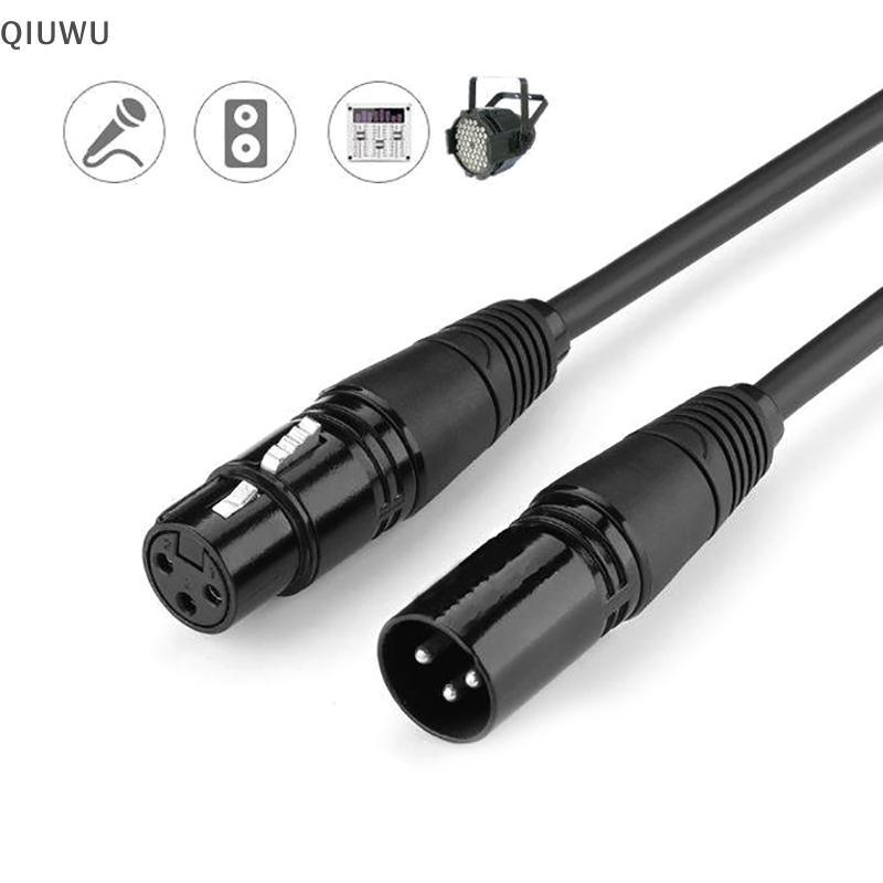 QIUWU DMX 3-PIN DMX512 Cáp đực sang nữ Đèn sân khấu LED PAR Dây tín hiệu DMX Thiết bị Dj DMX512 Dòng