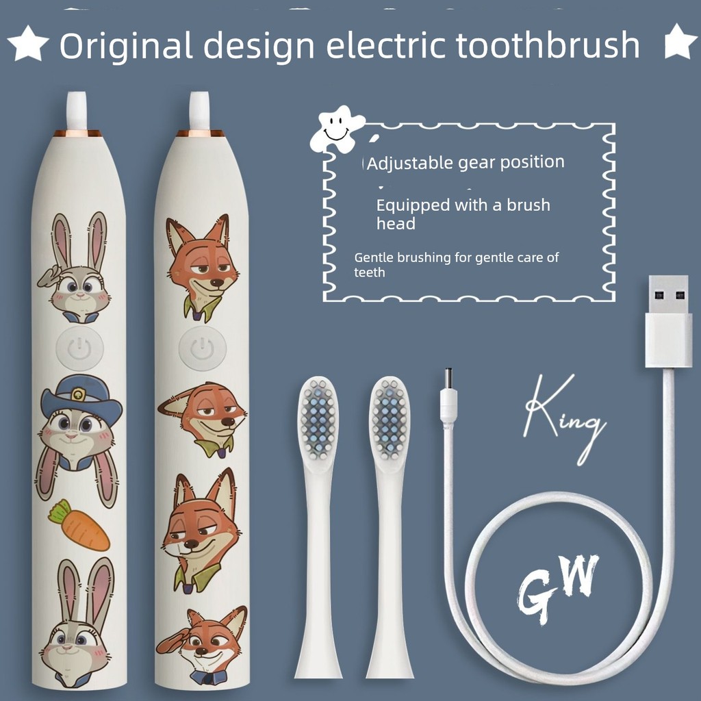 đầu bàn chải điện đầu bàn chải điện brushie Judy Nick Cặp Đôi Siêu Âm Sinh Viên Bàn Chải Đánh Răng Đ