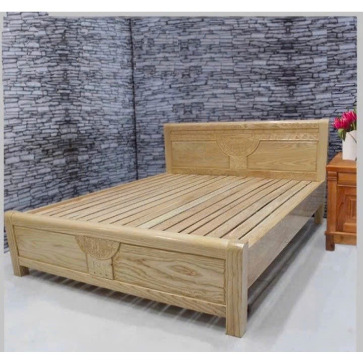 Giường Ngủ Gỗ Sồi Nga 1m2x2m Màu Tự Nhiên ,giường gỗ cao cấp