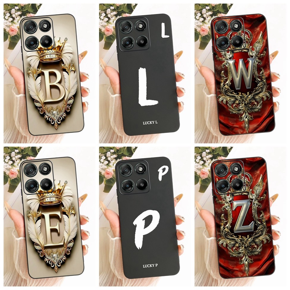 Ốp lưng Motorola Moto G77 XT2621-4 Chữ A-Z sang trọng Thời trang Cool Crown Vỏ điện thoại silicon Mo