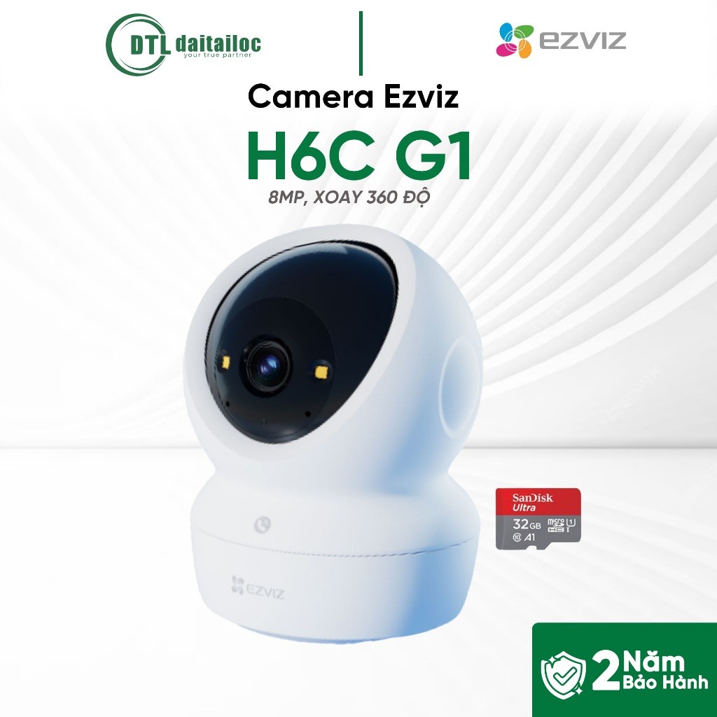 Camera Ezviz H6C G1 - 8MP / Xoay 360 Độ | Chính Hãng | Bảo Hành 24 Tháng