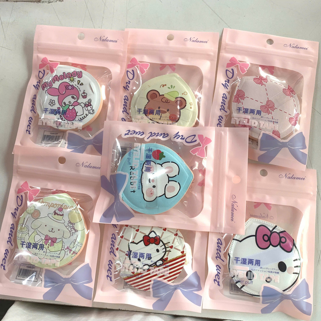 Giao ngẫu nhiên bông mút KT,melody túi mềm mịn, tán nền siêu mượt – makeup xinh xắn